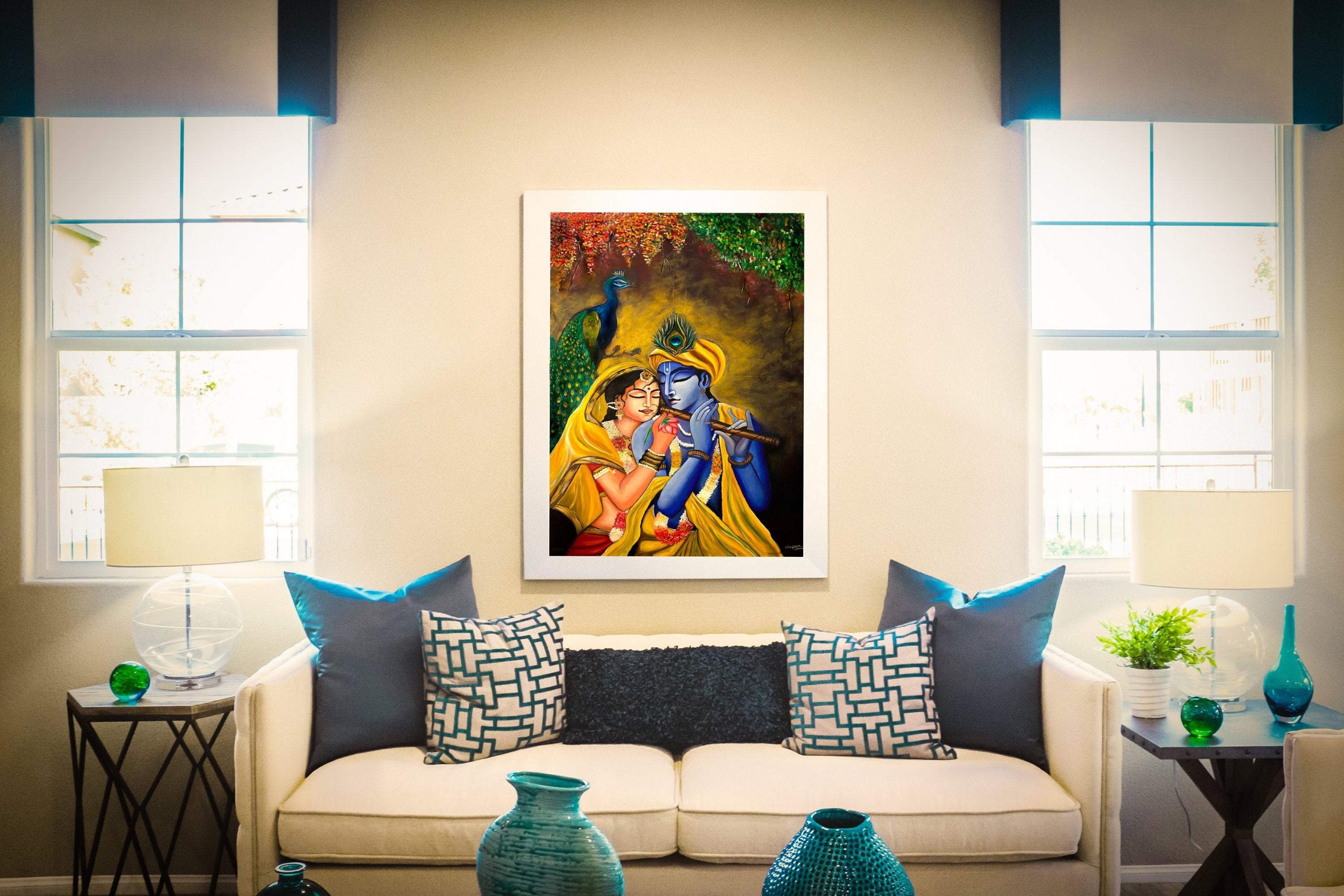 Modify & Opulent tha Interiorz of Yo crazy-ass Doggy Den wit Radha Krishna Painting!